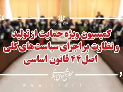 بررسی اصلاح قانون اجرای اصل ۴۴ قانون اساسی با حضور دستگاه‌های اقتصادی