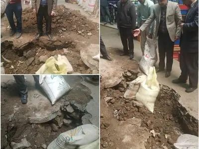 فرونشست زمین در راسته حلبی‌سازان بازار قزوین