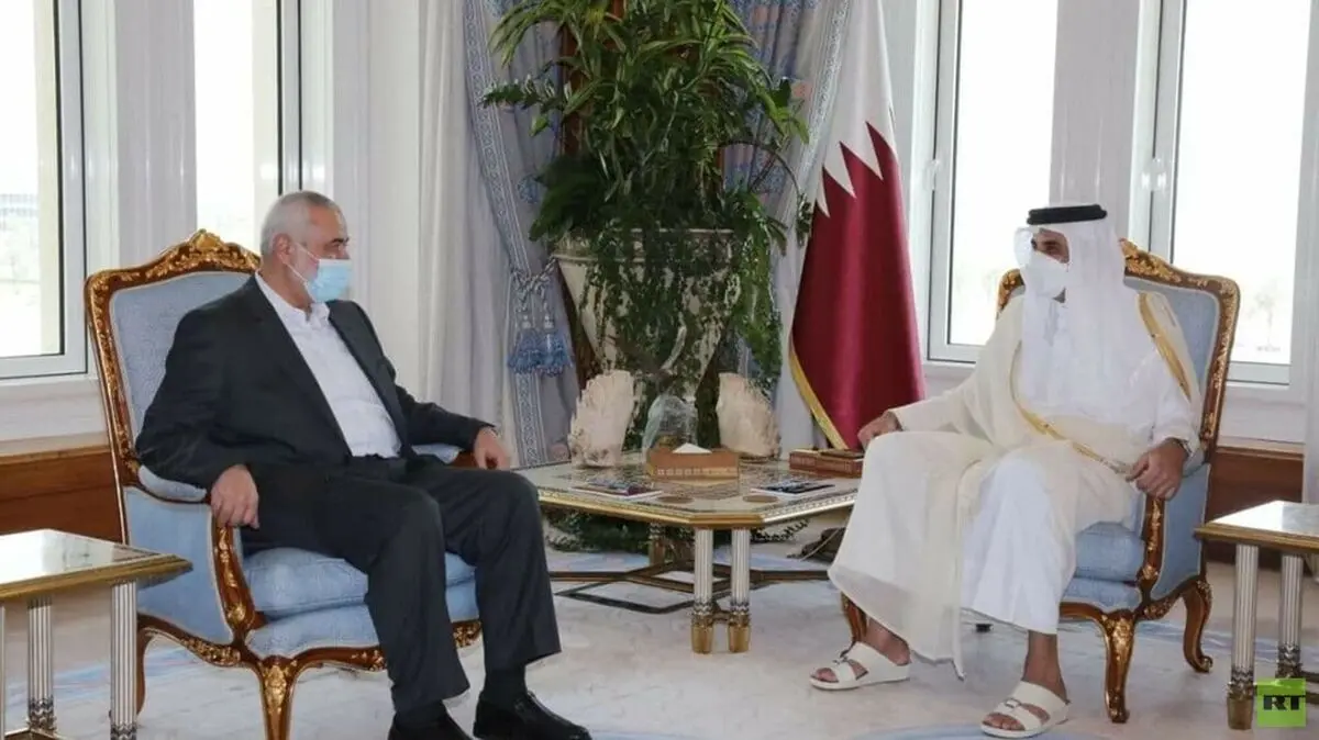 دیدار امیر قطر با اسماعیل هنیه در دوحه

