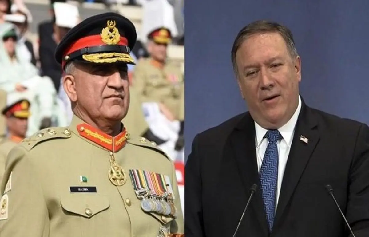 گفت و گوی تلفنی پمپئو با رییس ستاد کل ارتش پاکستان