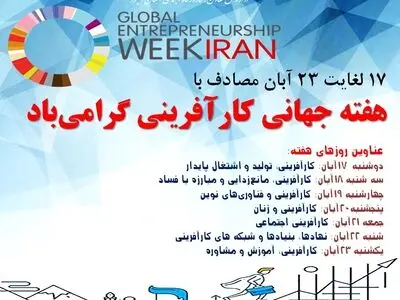 اعلام برنامه های هفته جهانی کارآفرینی  در استان البرز  