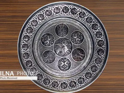 احیای قلمزنی بشقاب مسی به سبک دوره سلجوقی