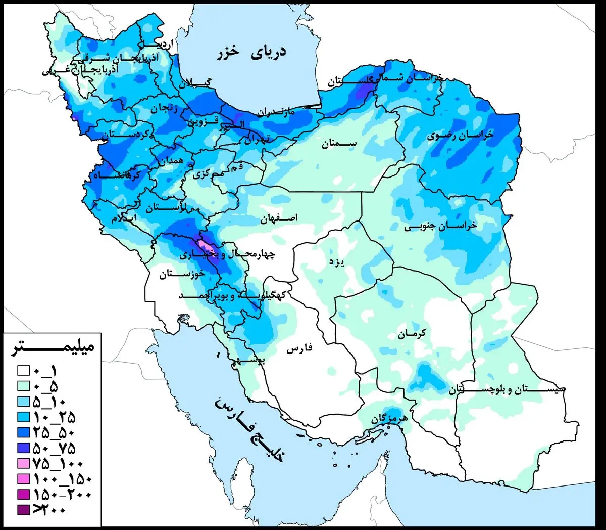  هفته جاری بارش‌ها از خزر تا خلیج‌فارس ادامه دارد