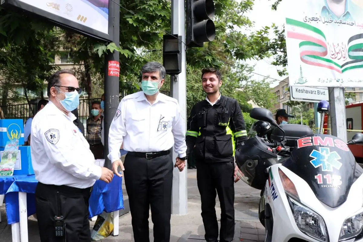حضور رئیس اورژانس تهران در راهپیمایی روز قدس