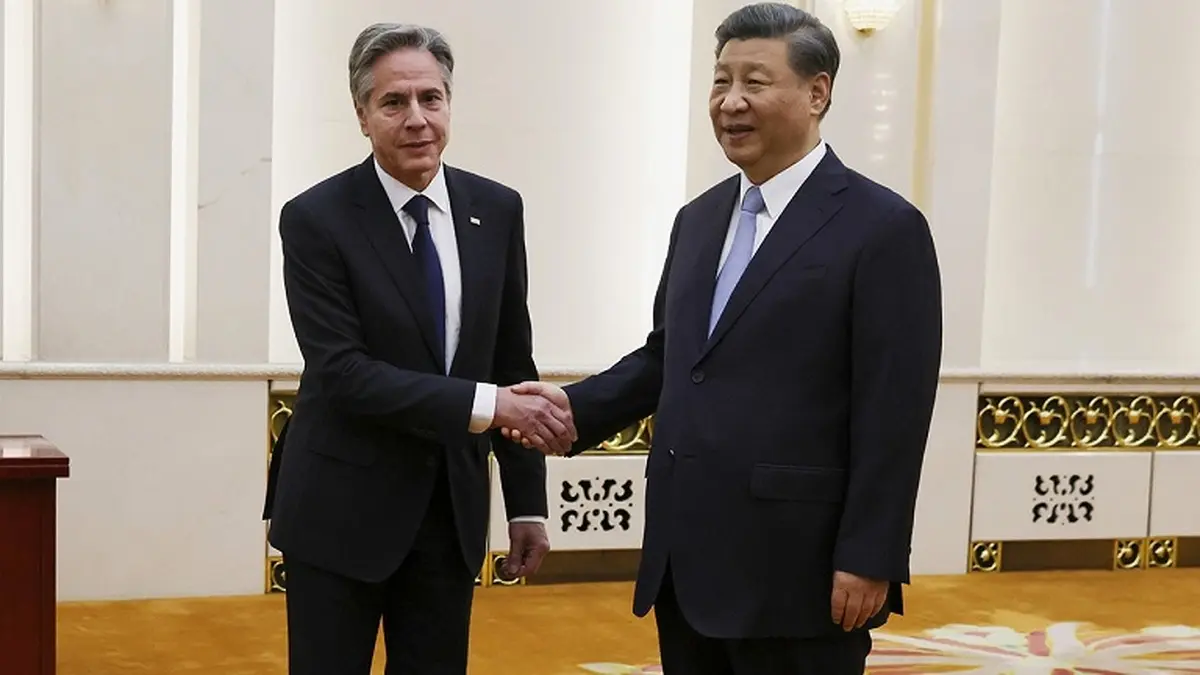 دیدار رئیس‌جمهوری چین با وزیر خارجه آمریکا 