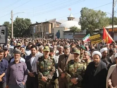 اجتماع مردم کرمانشاه در اعتراض به ترور دبیرکل حزب‌الله و جنایات صهیونیستی