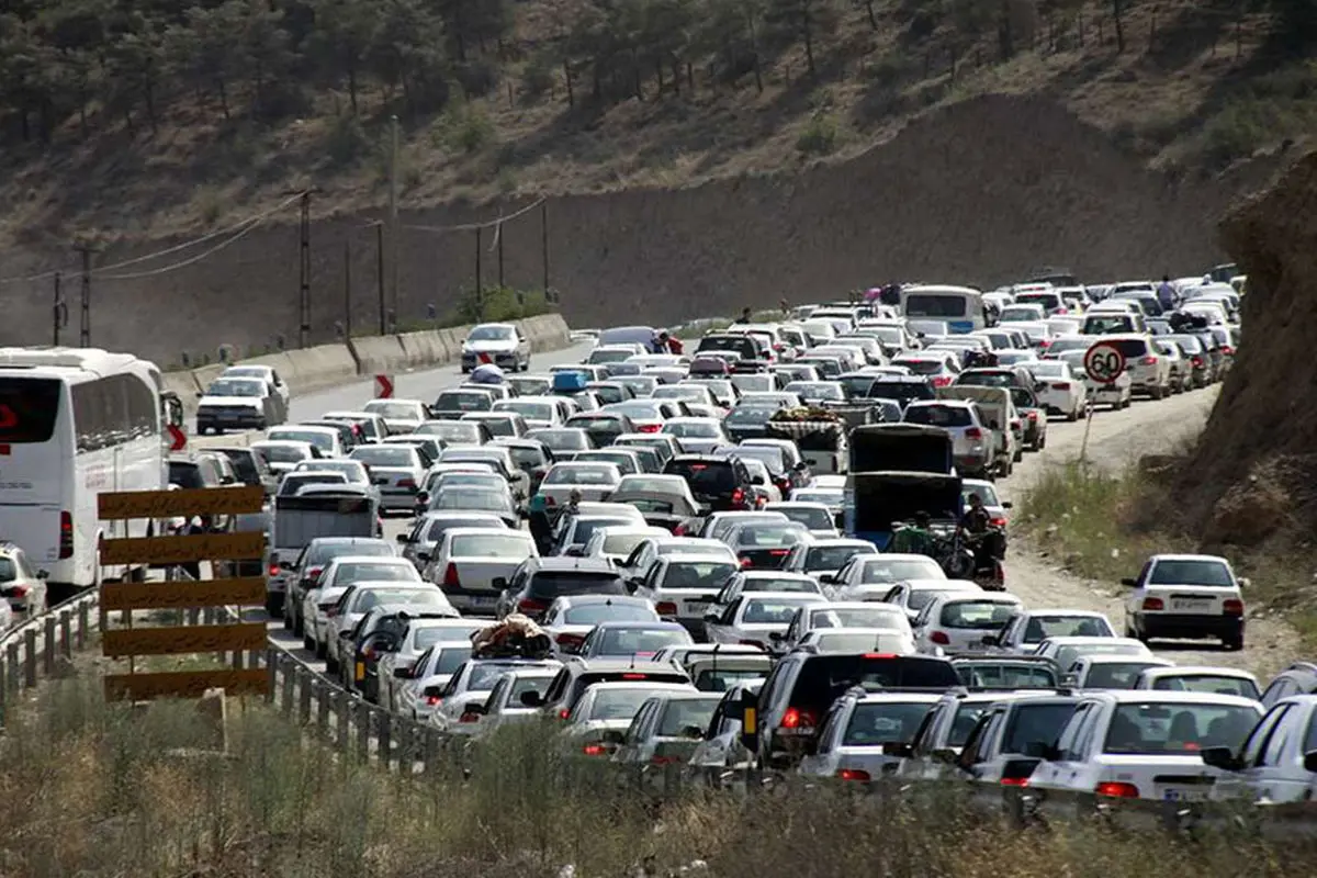 ترافیک سنگین در جاده چالوس