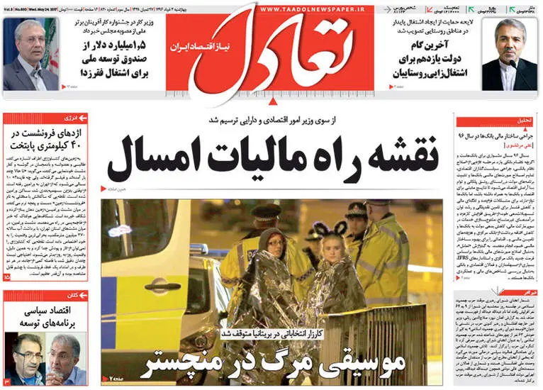 صفحه اول روزنامه ها  سه شنبه 3 خرداد