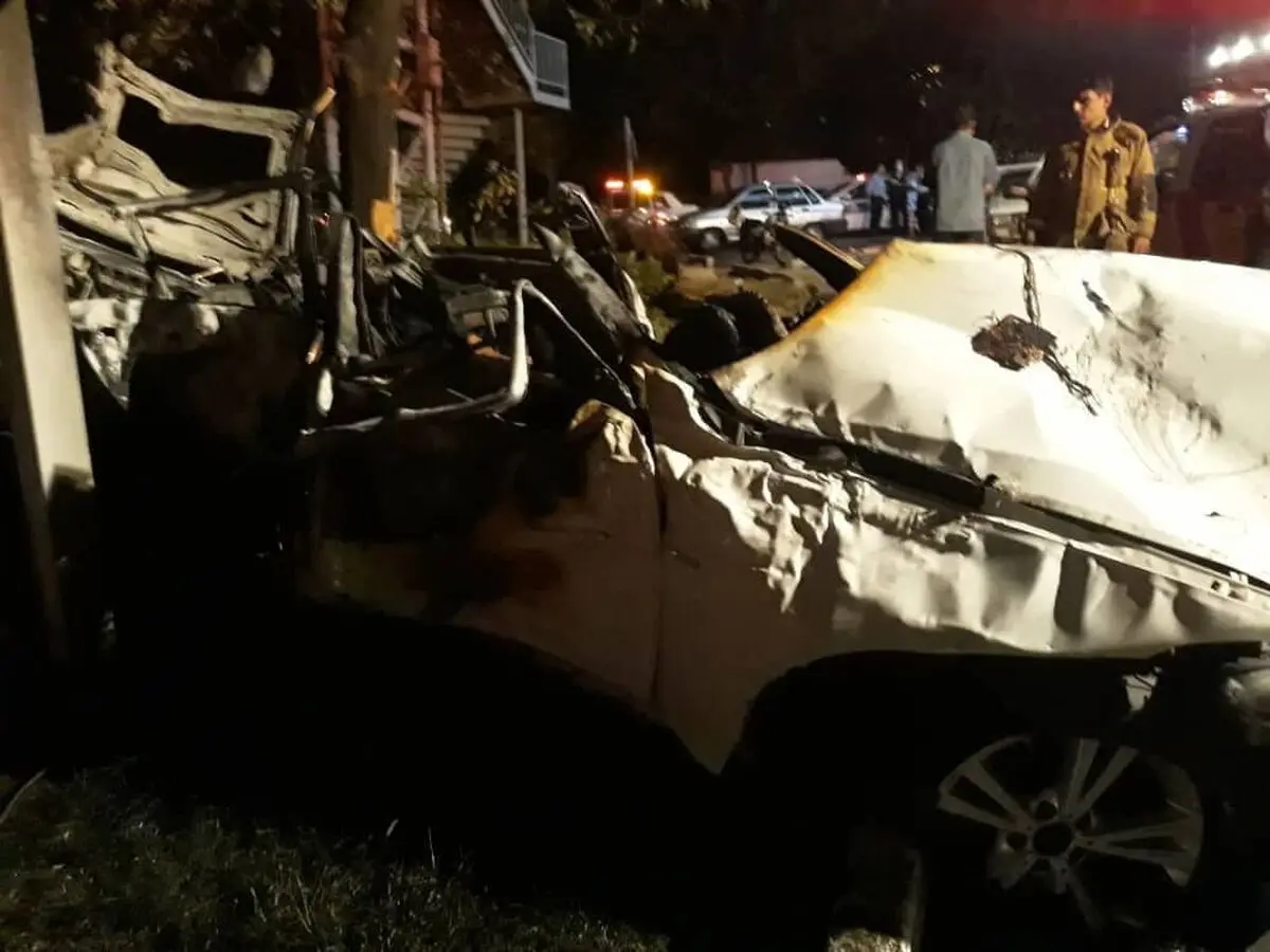 ۲ کشته بر اثر حریق خودروی BMW در بزرگراه مدرس
