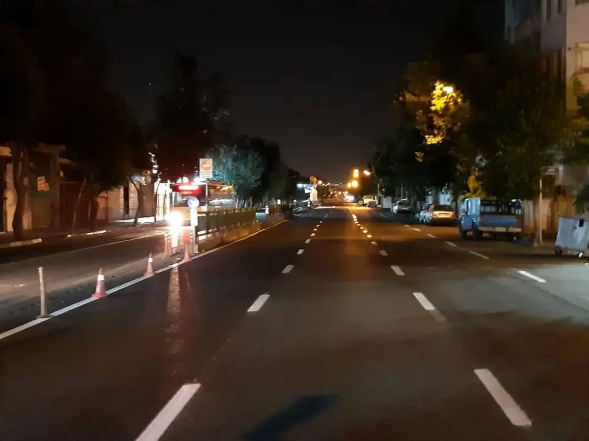 انجام بیش از ۲۰۰ هزار متر طول خط‌کشی معابر در سال ۱۴۰۰ 