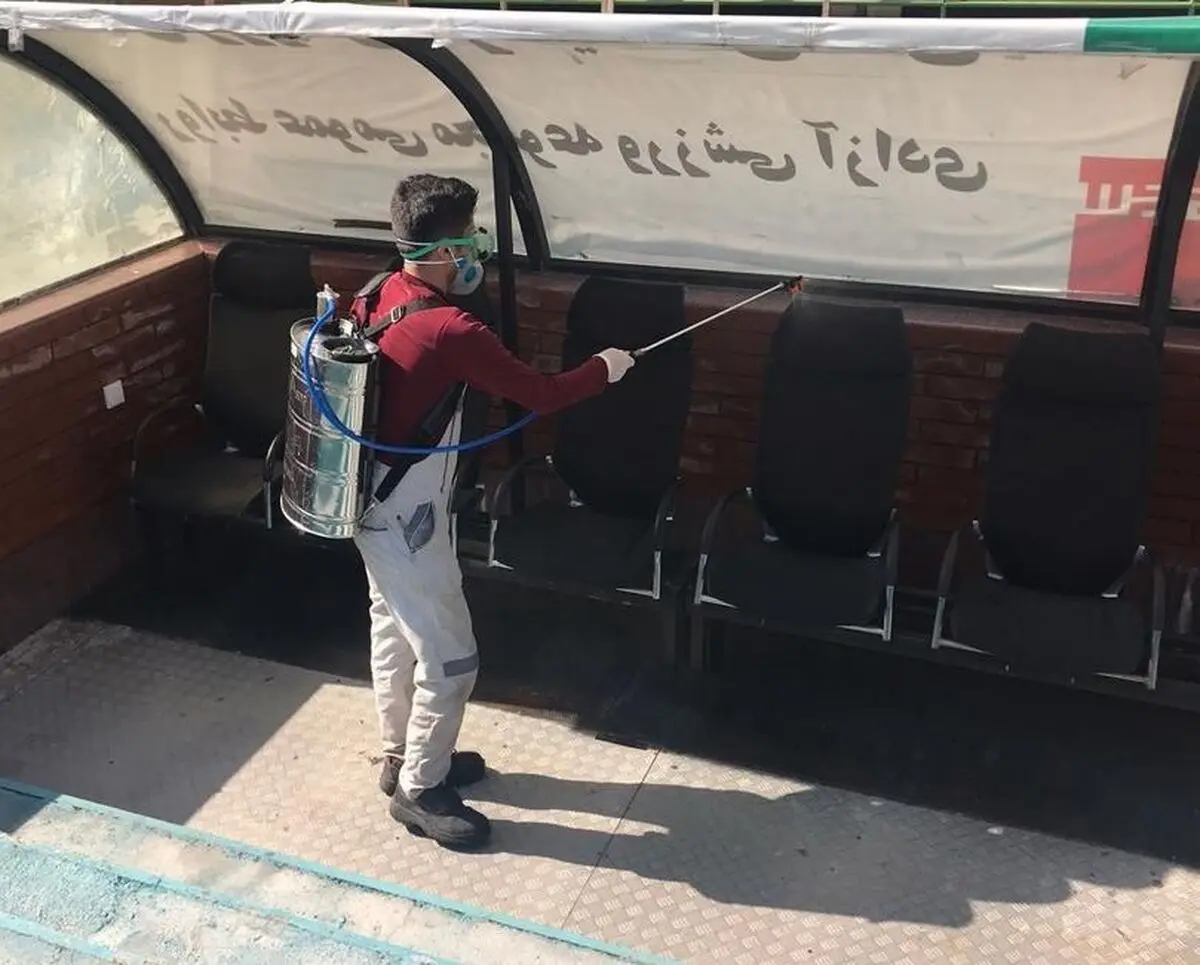 ورزشگاه آزادی ضدعفونی شد(تصاویر)