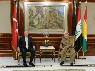 دیدار اردوغان ‌با مسعود بارزانی در اربیل