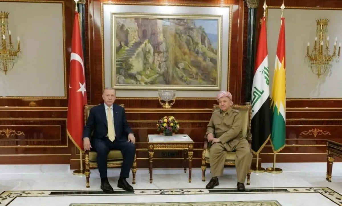 دیدار اردوغان ‌با مسعود بارزانی در اربیل