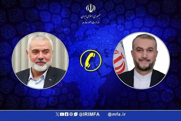 Iranian FM and head of Hamas political bureau hold telephone conversation