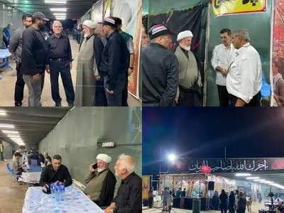 بازدید میدانی مقامات استان و شهرستان از موکب خدمت‌رسانی شرکت فولاد شاهرود در سوگ رهبر شهید