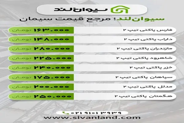 قیمت سیمان امروز ۲۹ اردیبهشت ۱۴۰۴