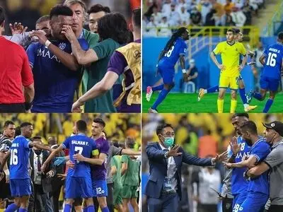 ویدیو: درگیری شدید و زد و خورد بازیکنان النصر و الهلال در پایان بازی نیمه نهایی