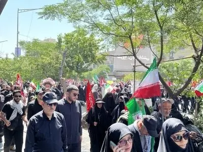 حضور اسحاق جهانگیری در مراسم تشییع پیکر رهبر شهید امت