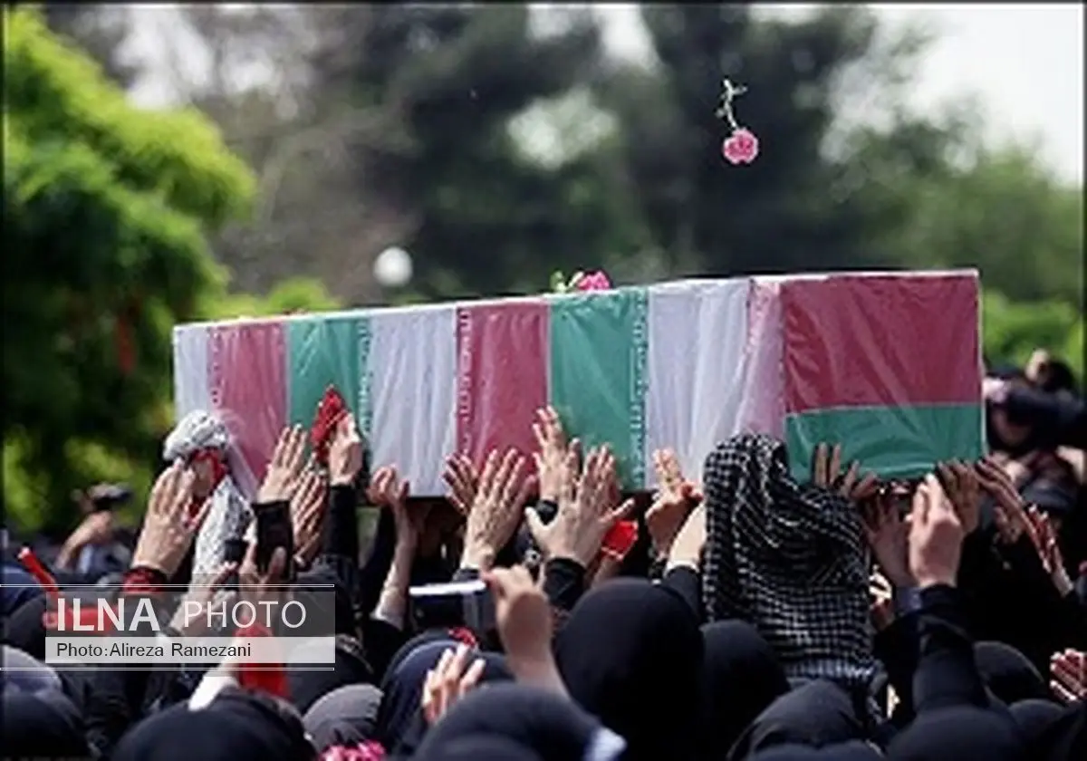 پیکر مطهر دو شهدای گمنام دفاع مقدس در ساری تشییع شد