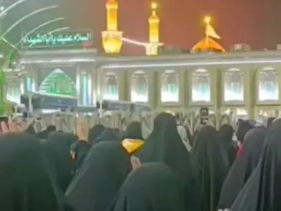 حال و هوای بین‌ الحرمین کربلا و ازدحام زوار در شب زیارتی سیدالشهدا علیه‌السلام + فیلم