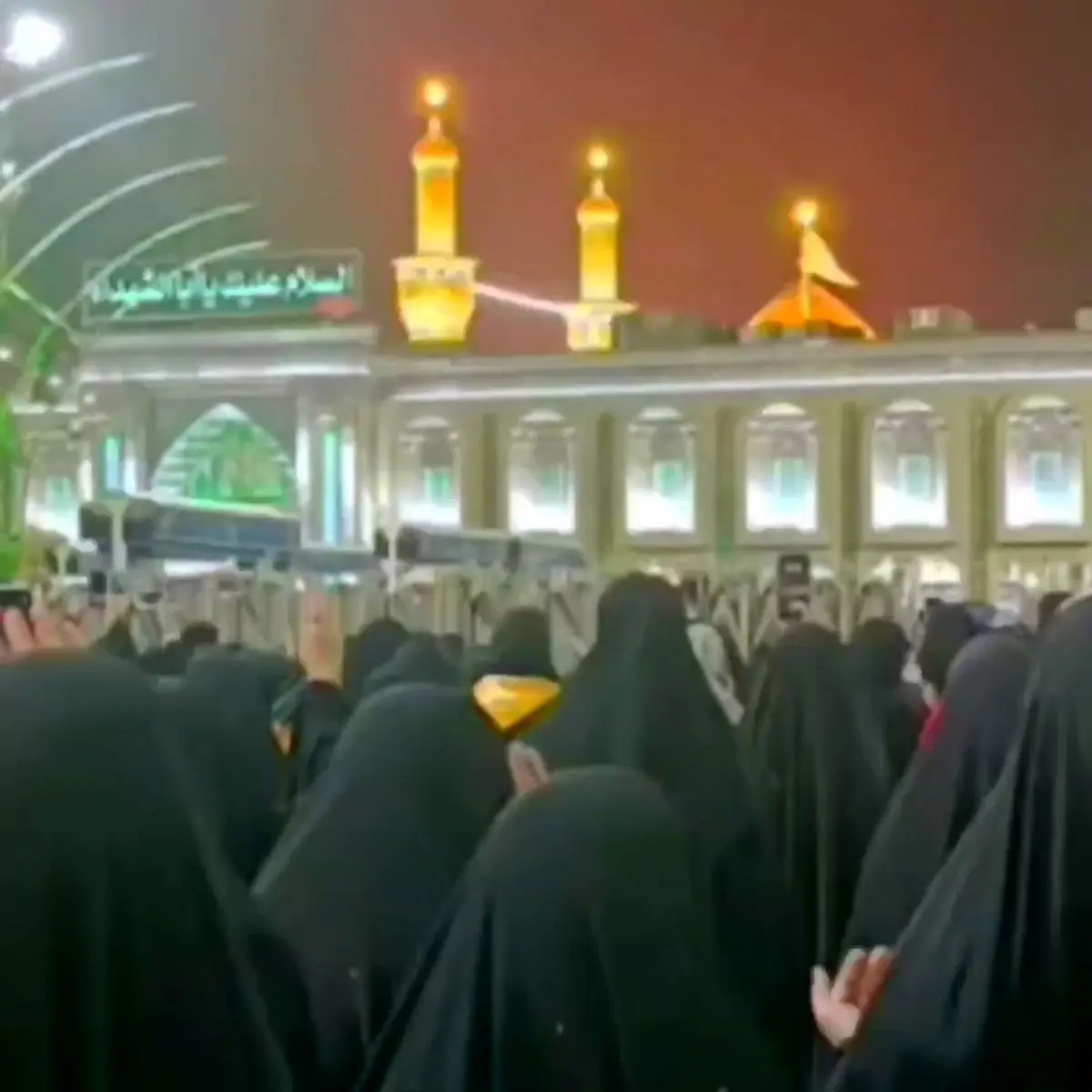 حال و هوای بین‌ الحرمین کربلا و ازدحام زوار در شب زیارتی سیدالشهدا علیه‌السلام + فیلم