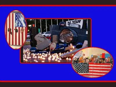 گزارشی تصویری‌تحلیلی از هنر اعتراض در آمریکا ۲۰۲۵/ نه به «ترامپ»؛ حمایت از غزه و فلسطین