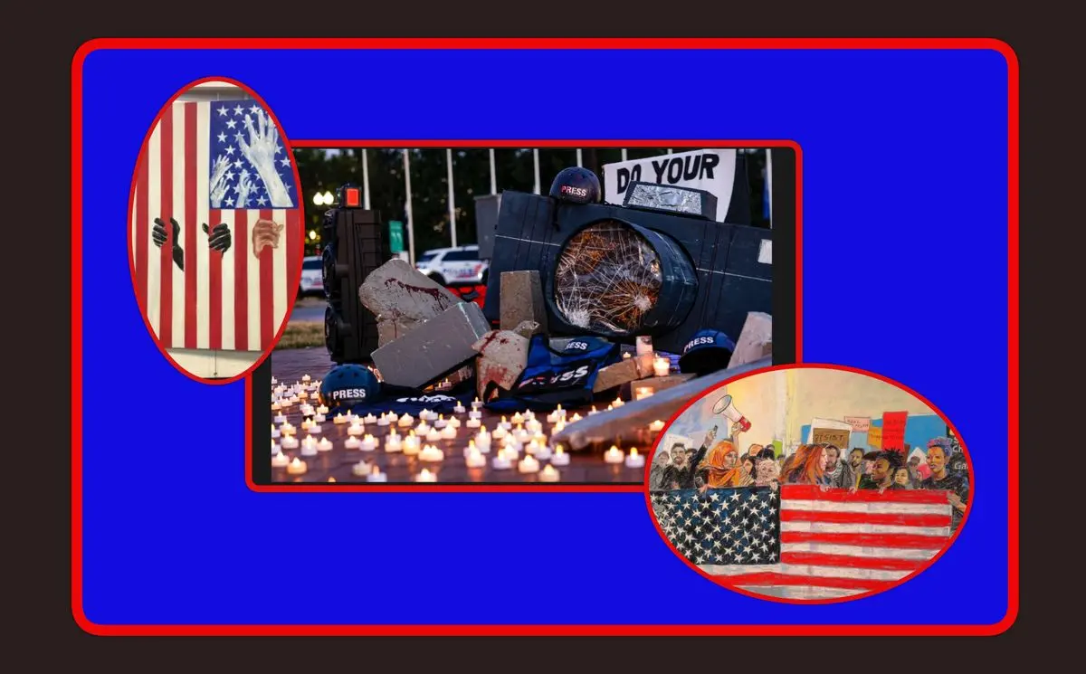 گزارشی تصویری‌تحلیلی از هنر اعتراض در آمریکا ۲۰۲۵/ نه به «ترامپ»؛ حمایت از غزه و فلسطین